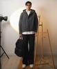 Kallapataleu Poly Cotton Rib Track Zip Pants - Black