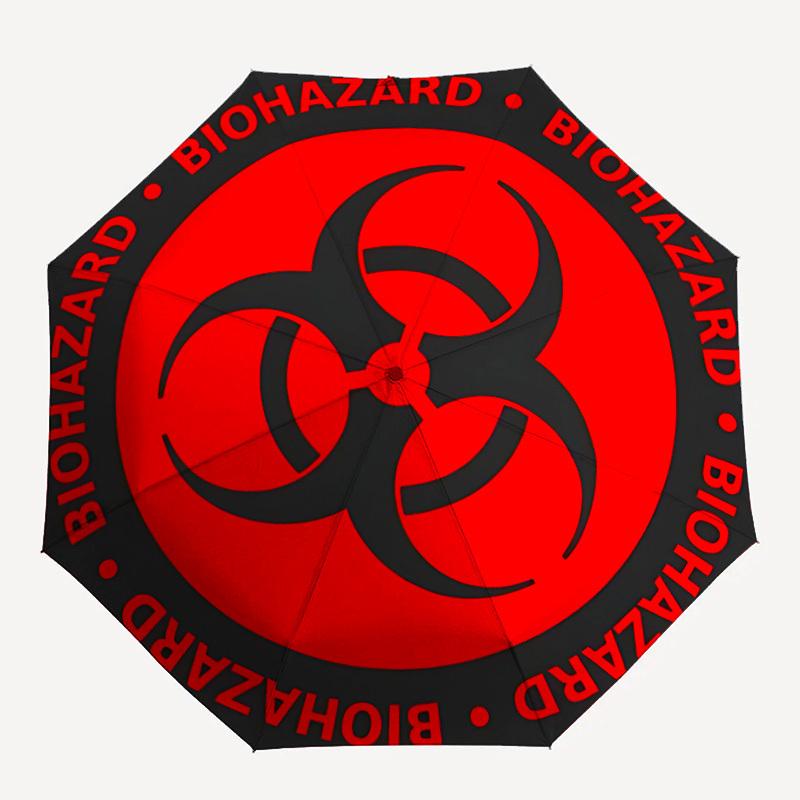 

1pc Biohazard Symbol Automatic Folding Umbrella, 8 Ribs for All-Season Use, Portable for Travel & Outdoor Activities082