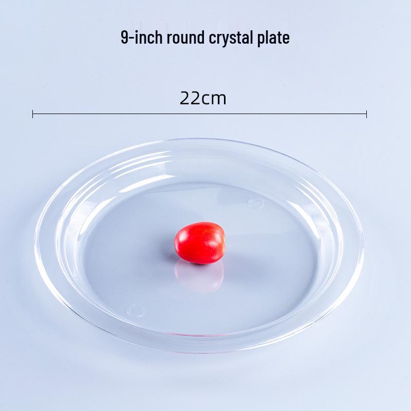 Thickened Transparent PS Plastic Plates - Crystal Butterfly Design for Steak, Fruit & More