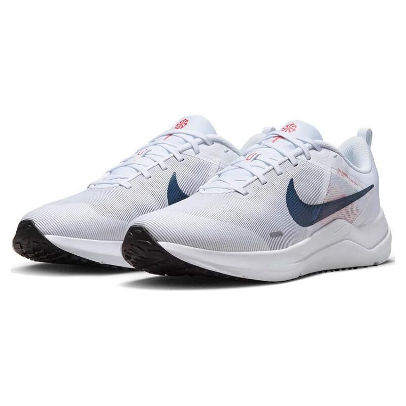 Nike Downshifter 12 Białe Niebieski Waleriana Męskie Buty Sportowe Jasnokarmazynowy DD9293-101