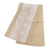 Tavola Runner 30x275cm Lino Misto Juta con Bordino in Pizzo per Ogni Occasione