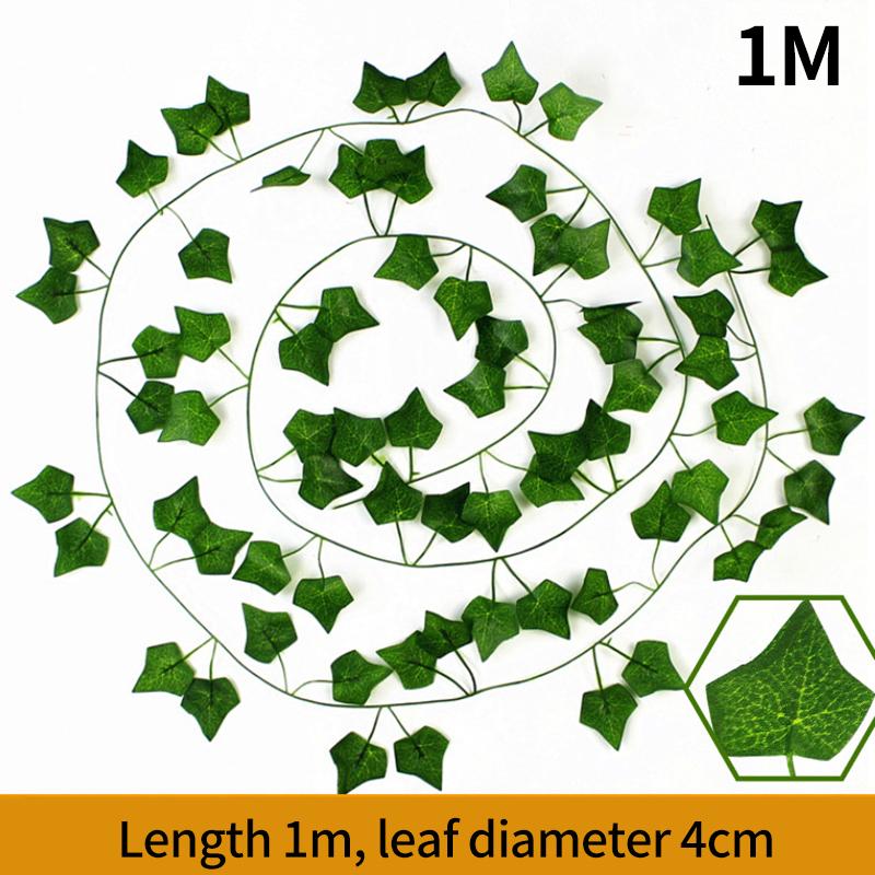 1/2M Artificial Rattan Strips Plant Simulated Leaves Indoor and Outdoor Decoration Plant Home Wall Hanging Decoration