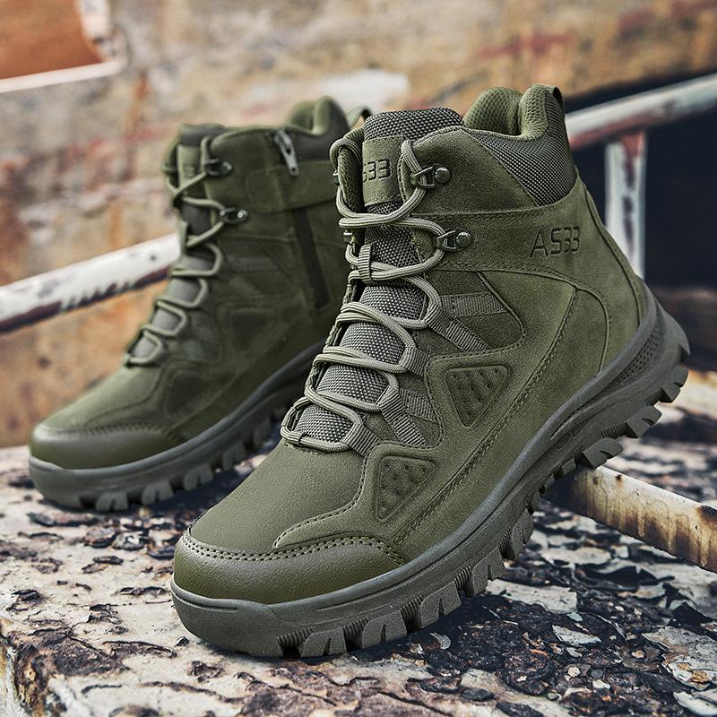 

2025 new outdoor tactical boots high-top combat boots non-slip and wear-resistant shock-absorbing land combat boots wild camping hiking shoes 47
