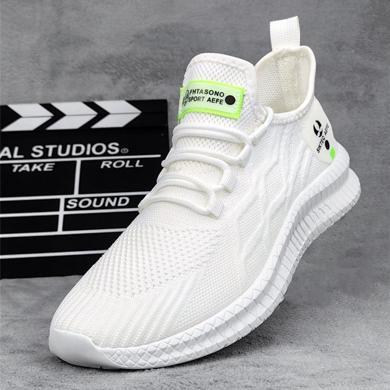 Sneakers Spring New Mesh Coconut Shoes Breathable Flying Weaving Casual Large Size Shoes 40