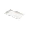 Qianxing 11-inch Pure White Wavy Ceramic Fish Plate