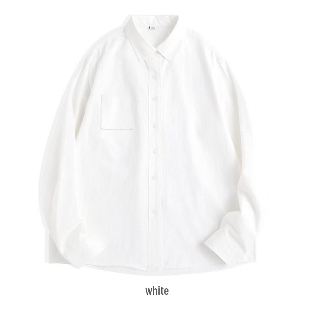 

Versatile Solid Color French Design Loose Formal Shirt for All Seasons XL белый