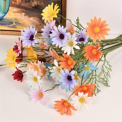 1/2/3Pcs Daisy Artificial Flowers Bouquet 50cm Fake Flowers for Garden Wedding Decoration Home Room Decor Craft Gift Accessories