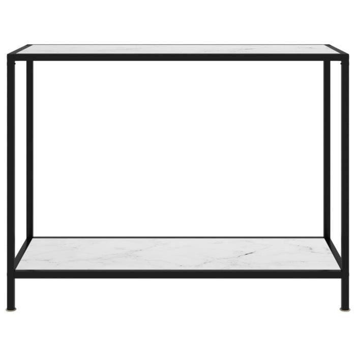 VidaXL Table console Blanc 100x35x75 cm Verre trempé
