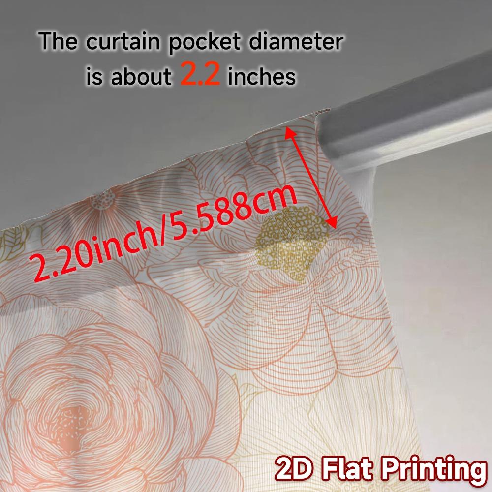 Set Of 2 Flat Printing Curtains Without Rod Floral Spring Bedding Design Valentine Is Day Holiday Yarn Made Polyester