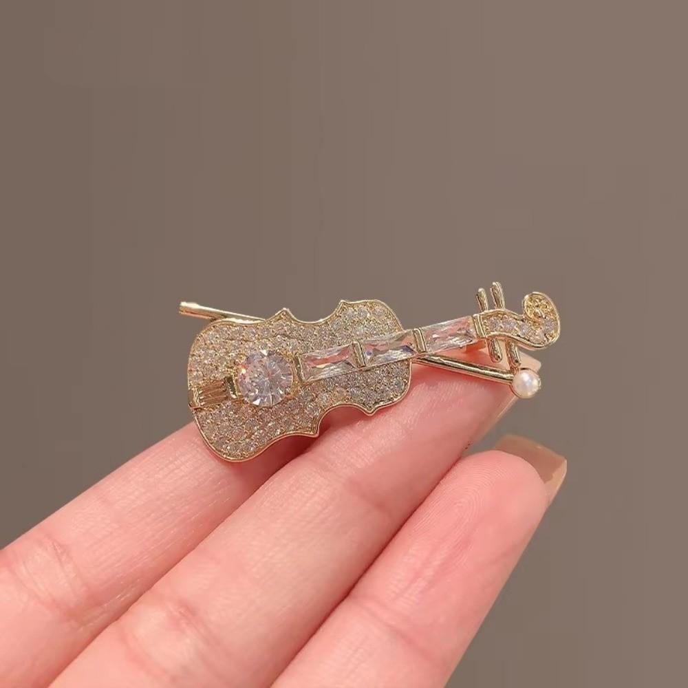 Shinny Crystal Music Accessories Lapel Pin Zinc Zinc Alloy Material Jewelry Decoration For Women