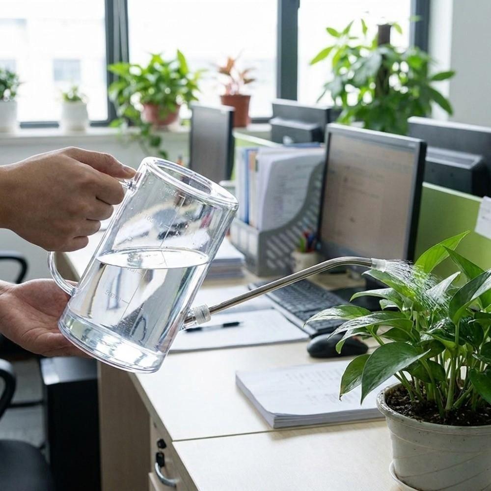 Kettle per annaffiare piante di grande capacità in plastica trasparente, a prova di perdite, con scala, spruzzatore per annaffiare, per balcone e giardino