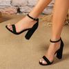 Fashion Women Shoes Black Super High Heel Sandals Women 2025Summer Ankle Buckle Party Shoes Woman Plus Size High Heeled Shoes Female New