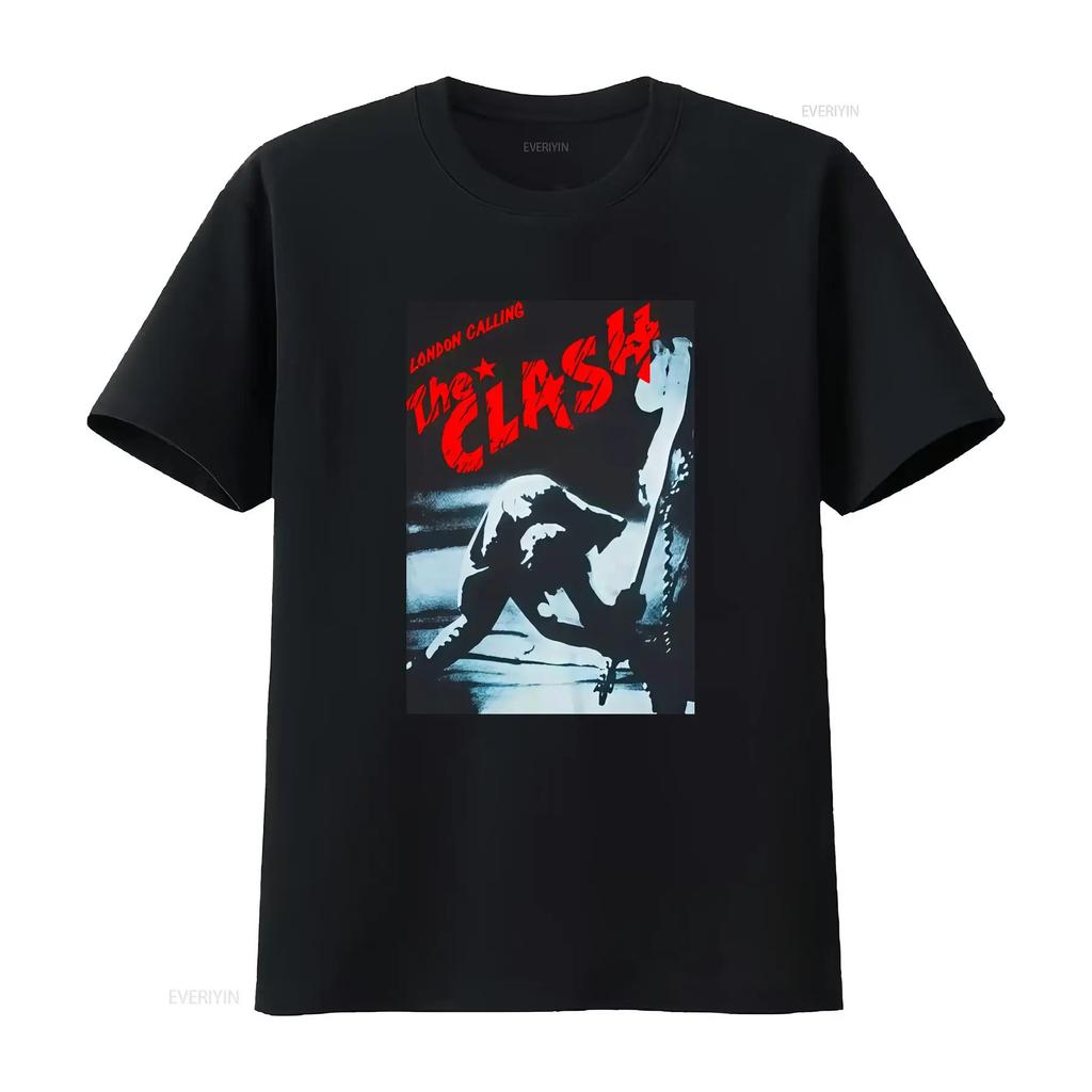 The Clash London Calling Heavy Metal Hudební Kapela Rock Punk XL Tričko vintage Vypraný grafický Potisk Měkký Všestranný Mírně pánský