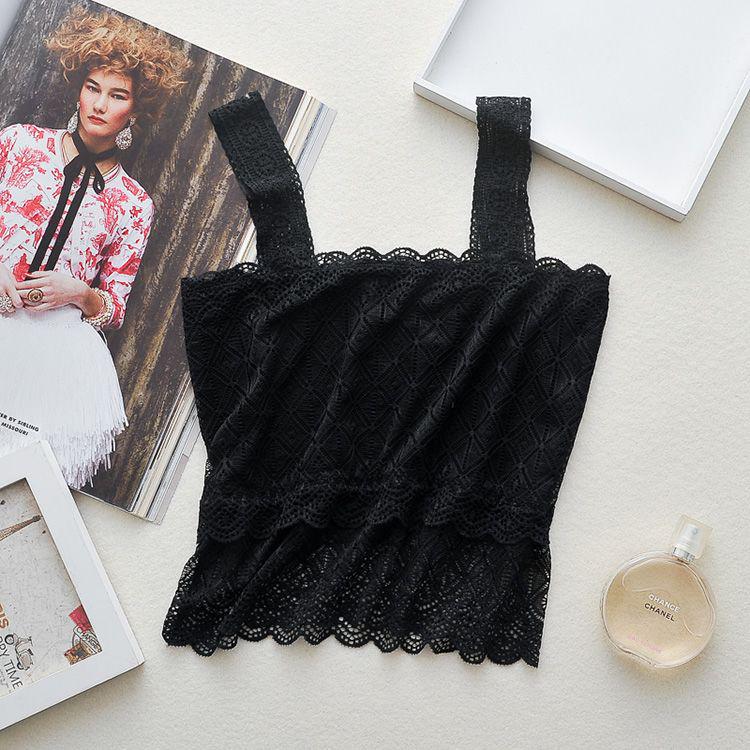 

Women s 1/3 Lace Bustier: Summer Strappy Camisole with Beautiful Back & Anti-exposure Design M (70-90 jin)