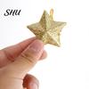 Christmas Hanging Ornament 6Pcs Sparkling 3D Star Shape Pendant with Lanyard Glitter Tree DIY Craft Party Decor