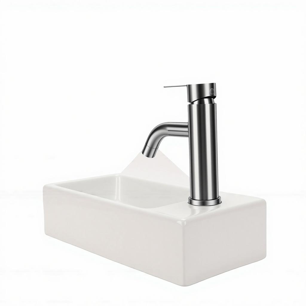 Wall Hung Basin Sink Rectangle Ceramic Wash Basin Set Small Wall Mounted Sink for Bathroom Balcony