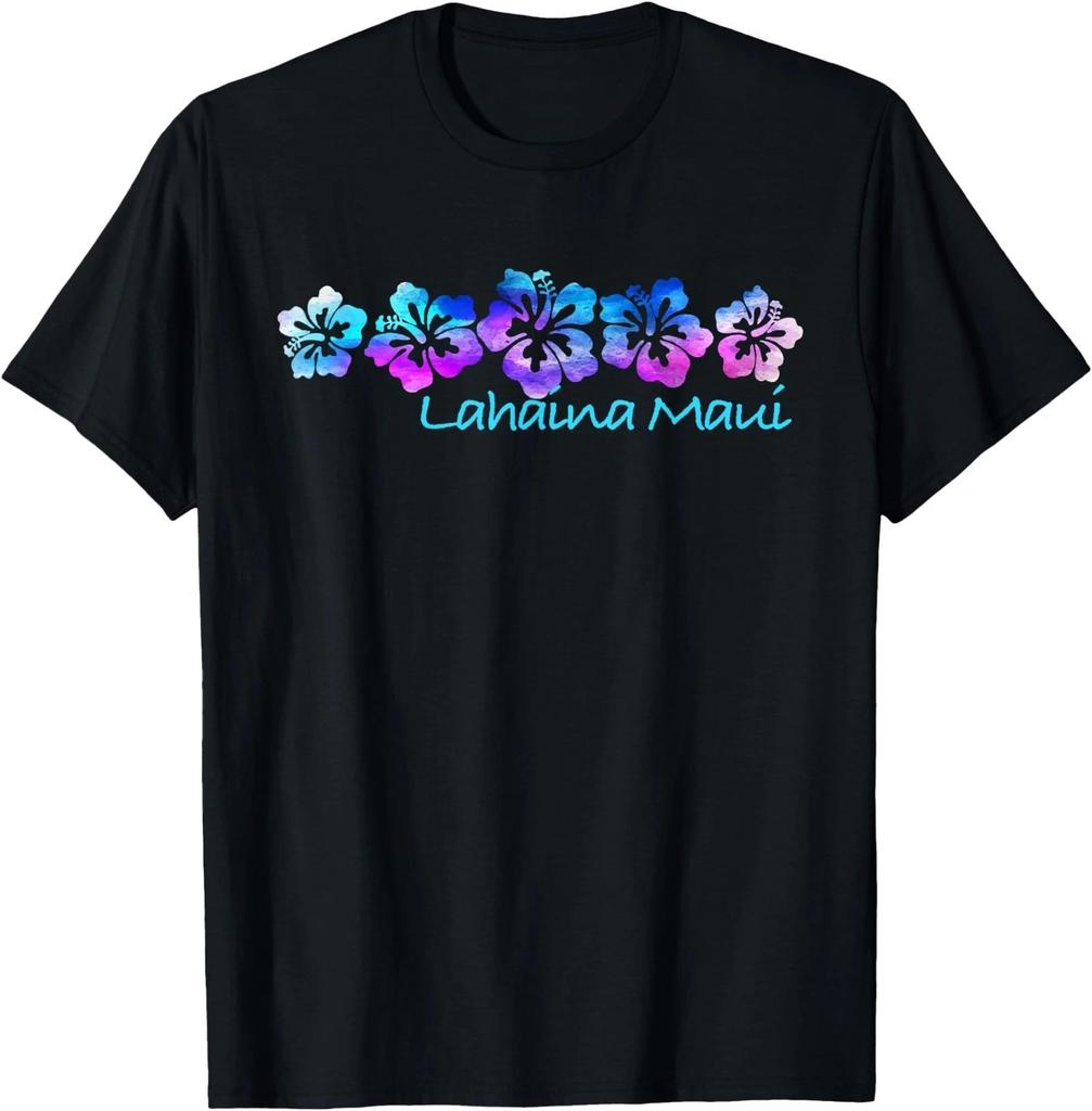 Lahaina Maui Tropical Flower Tee-Vacation Beach T-Shirt