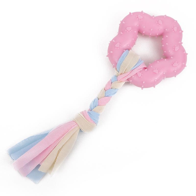 Durable Dog Flying Disc, Ball, Rope, and Carrot Teething Toy Set for Puppies.