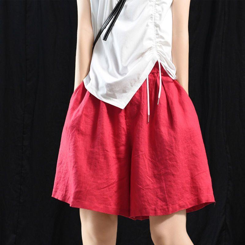 8XL Women's Elastic Waist Shorts Solid Color Shorts with Pockets Loose Shorts Sweat Shorts Casual Summer Athletic Shorts Comfy Shorts