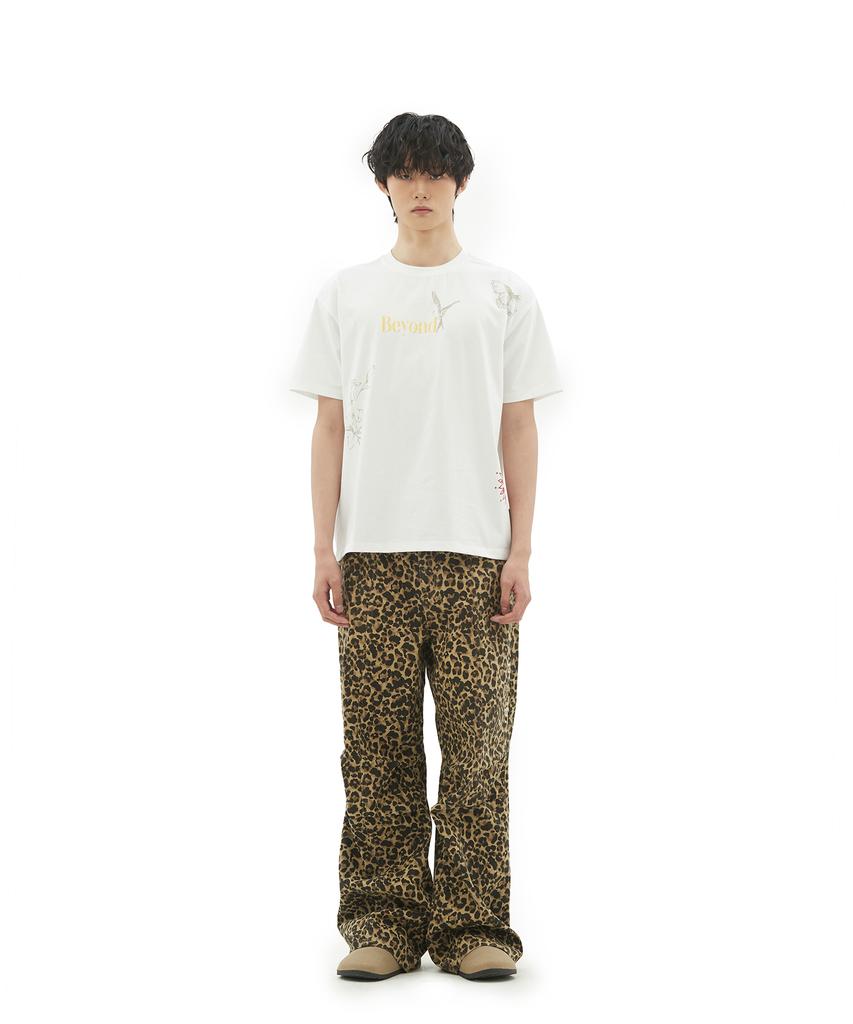 Depeugameoncheu Stud Parachute Pants [Leopard White]