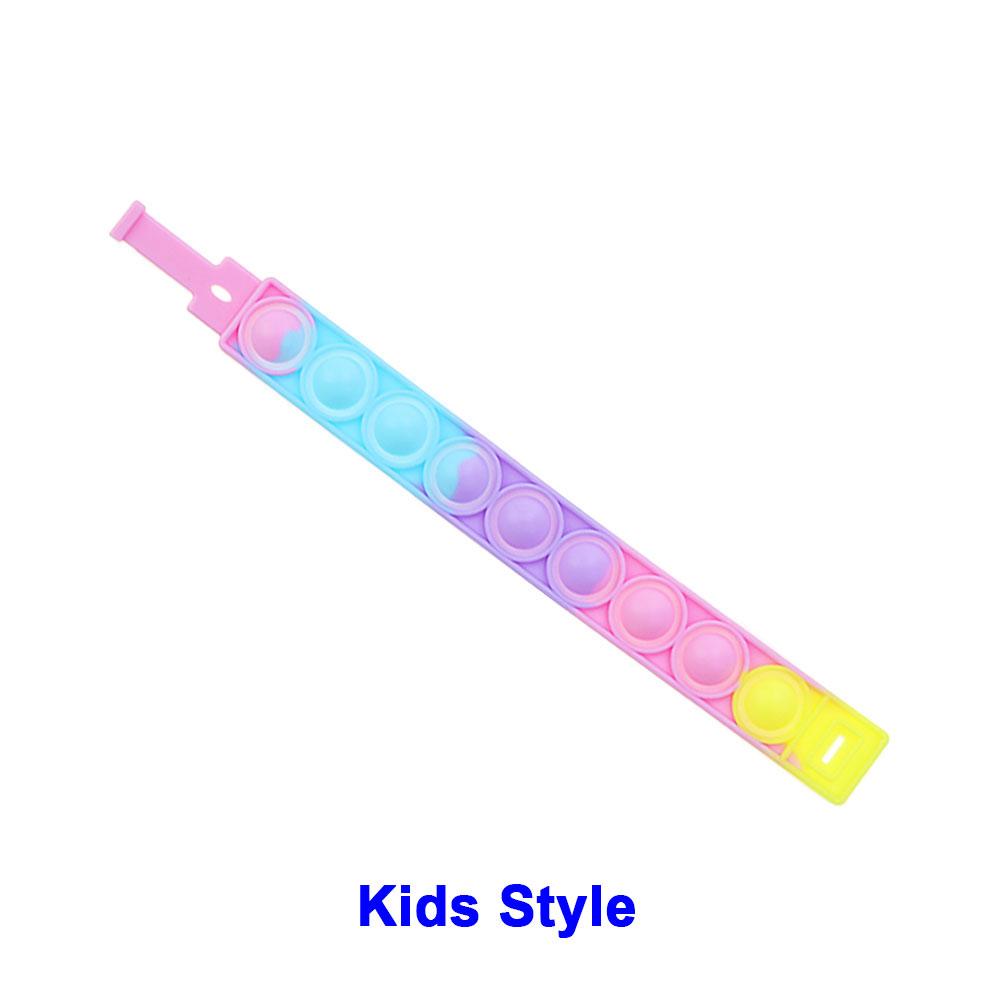 Mondo Silicone 1pz Stili Corti Pops Bolle Braccialetto Decompressione Giocattolo Sollievo Stress Colorato Braccialetto Silicone Adulti Bambini Giocattoli