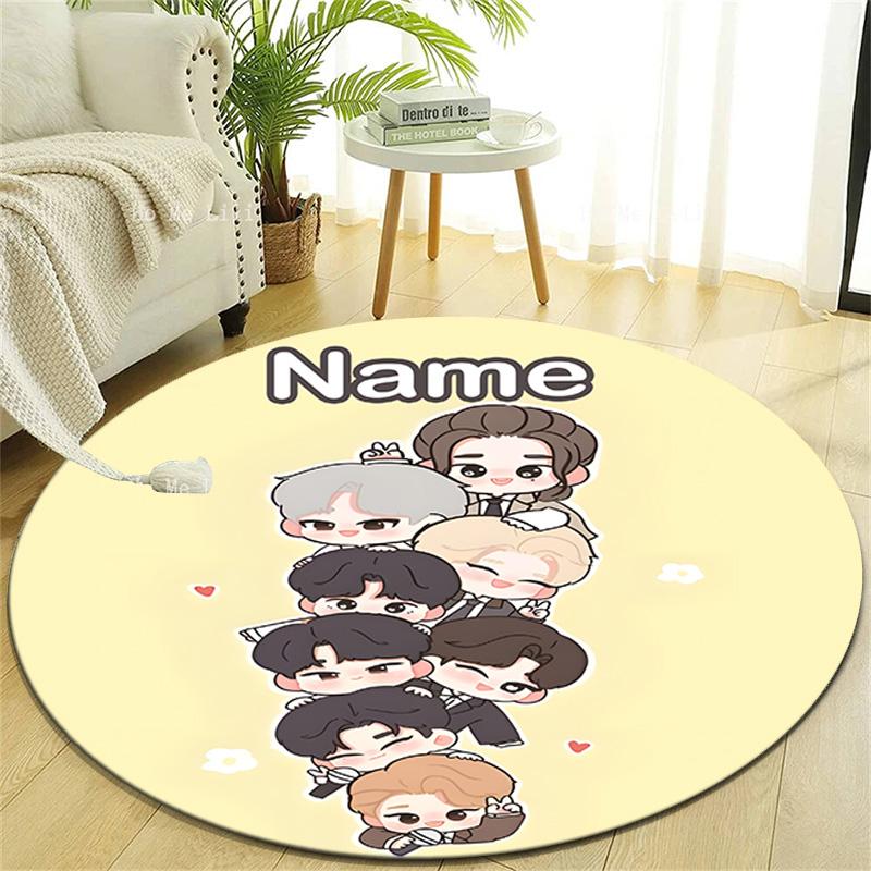 Personalized K-Kpop Team Round Chair Office Rug - Perfect for Mat, Office Chair & More - Ideal Gift for Birthdays and Holidays