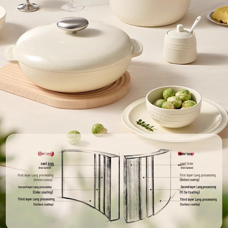 VELOSAN Pebble Enamel Cast Iron Pot