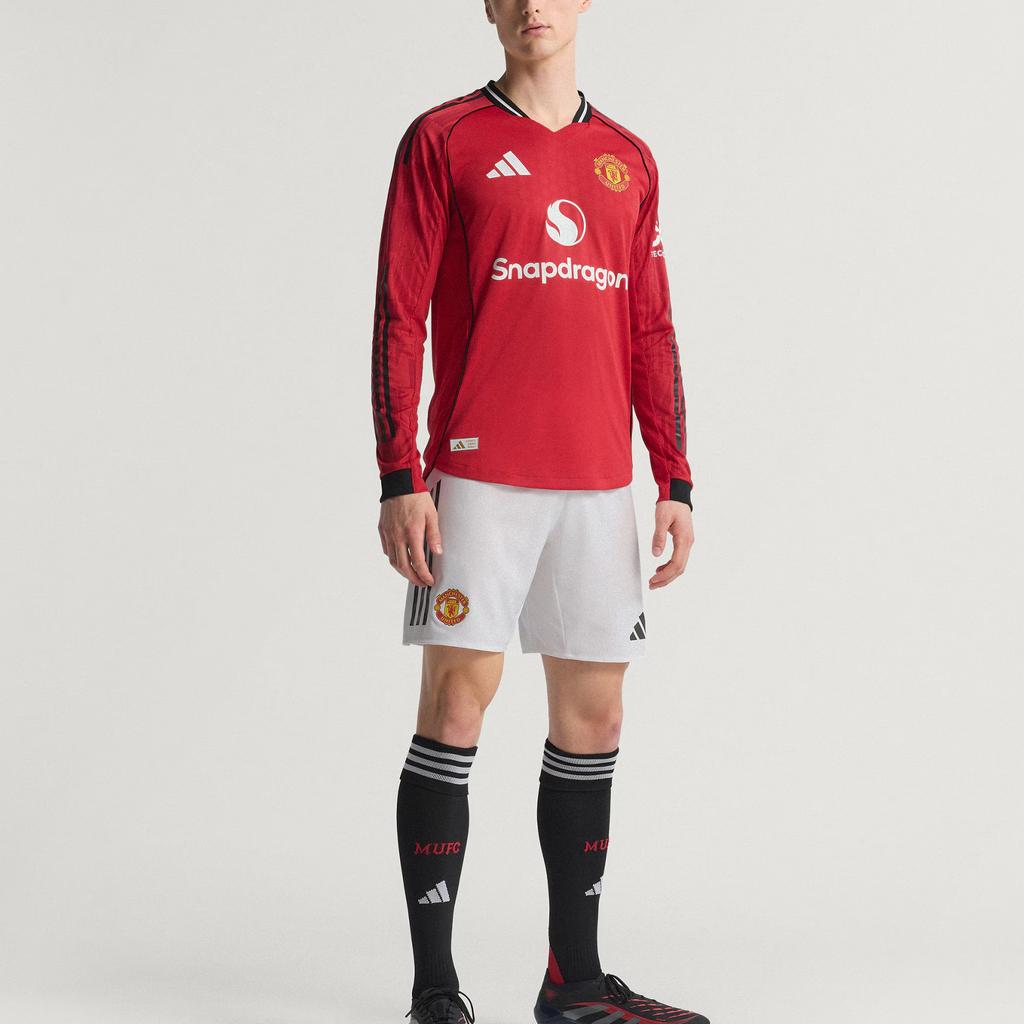 adidas Free Shipping With AdiClub Manchester United 25/26 Long Sleeve Home Authentic Jersey JP3022-