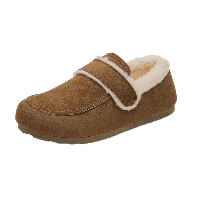 A New Style of Warm Cotton Shoes with Fleece for Women, Paired with Snow Boots