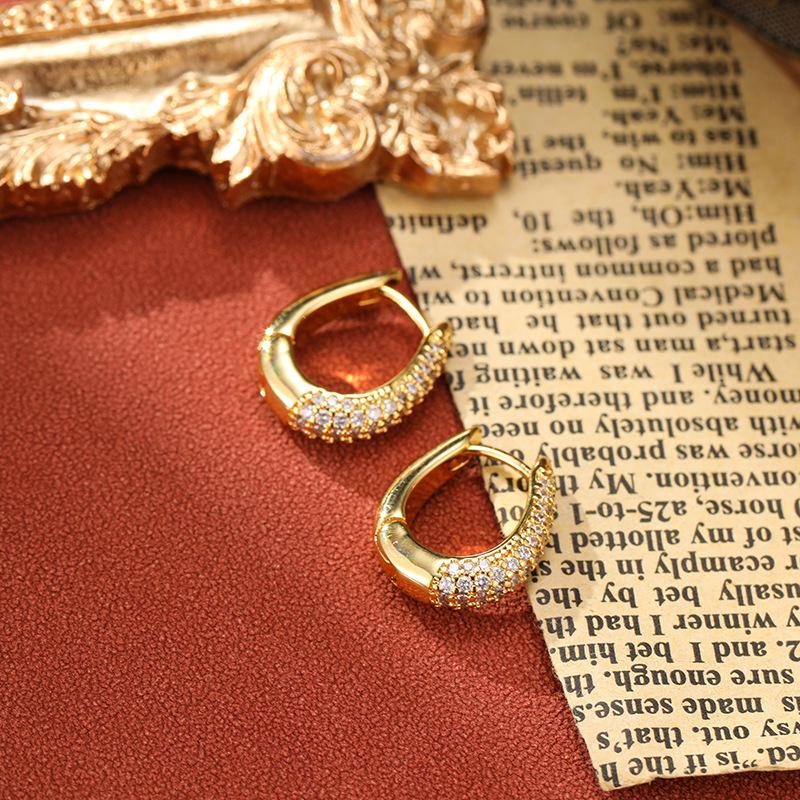 SUYU Cyrkon Minimalistyczne Kolczyki w Stylu Instagramowym z Cyrkoniami Mikro-inkrustowanymi Kolczyki Geometryczne Prezent dla Kobiet