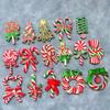 16/32Pcs Creative Christmas Lollipop Ornaments Colorful Decorative Candy Cane Wooden Pendant Handmade DIY Craft
