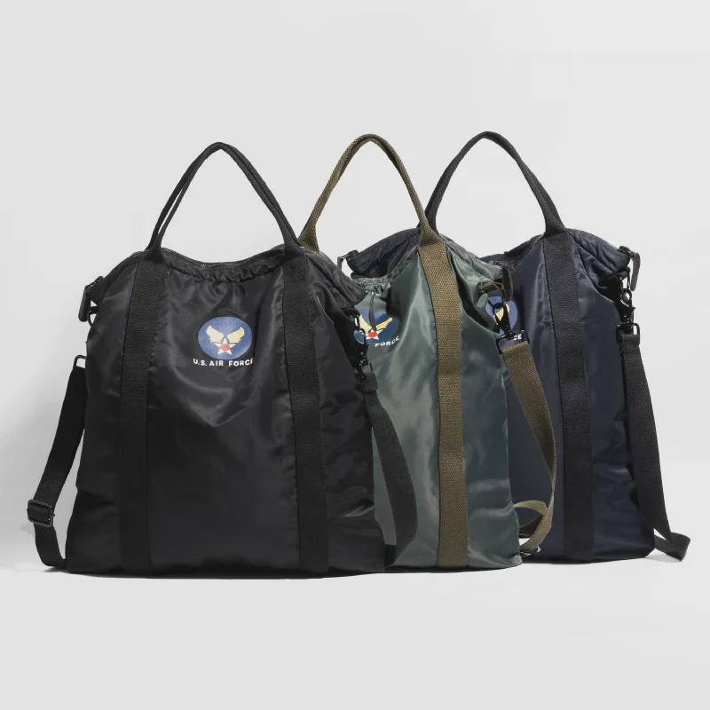 OKONKWO Retro-Umhängetasche für Pilotenhelme – vielseitige Hand-/Messengertasche für Motorräder.