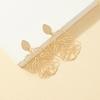 Charm Hollow Leaf Drop Dangle Earrings for Women Temperament Gold Color Stainless Steel Winter Stud Earring Jewelry Accessories