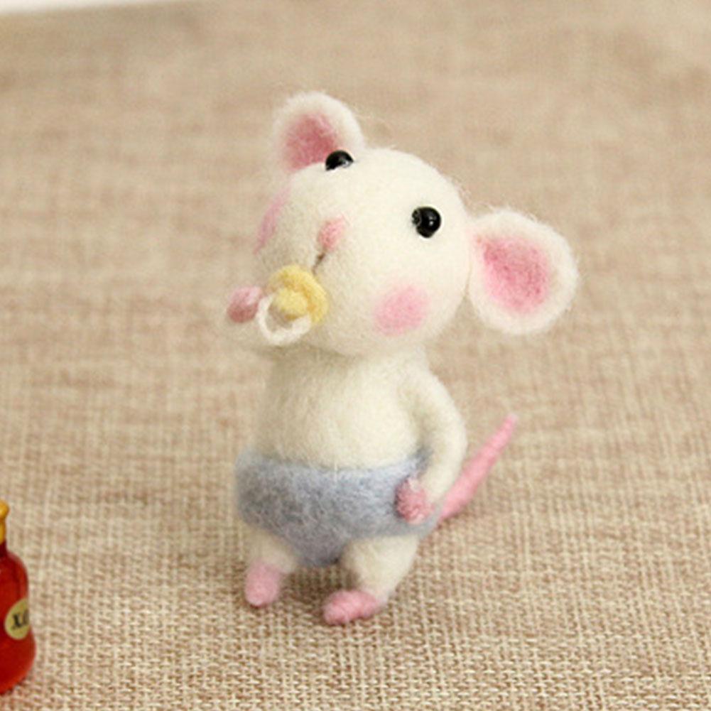 Self-Assembly First-Class Mouse First-Class Wool Top-Grade Felting Top-Grade Toy Compact Size Premium-Quality Handmade First-Class Mouse