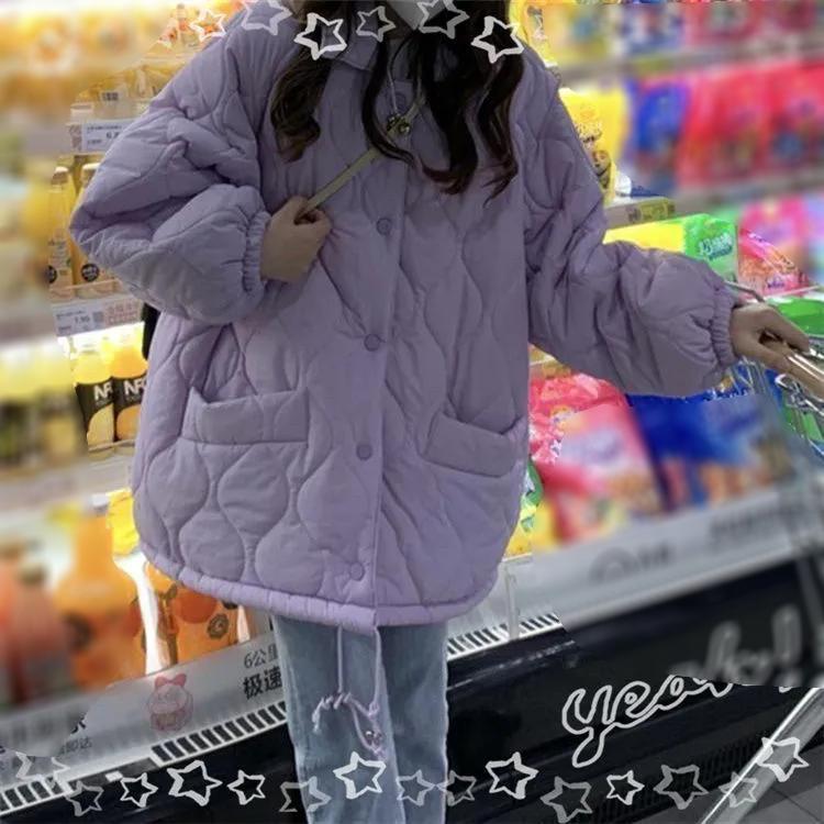 WTEMPO Spring Autumn Cotton Jackets with Pockets Harajuku Streetwear Thick Workwear Large Size V-neck Cotton Padded Coats