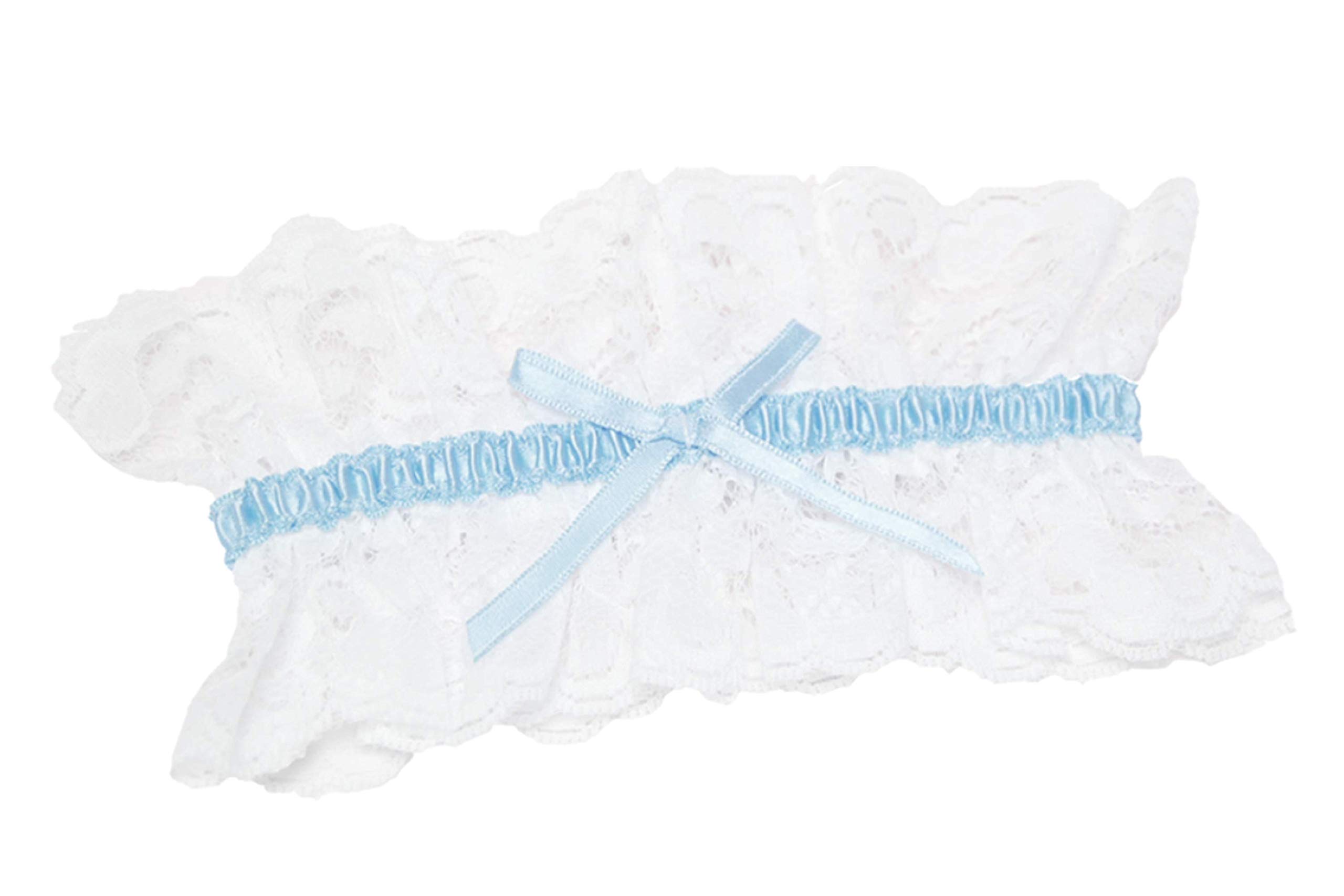 

de Something of Happiness Blue Garter Ring Ribbon Bridal Innerwear White Lace Free Size Gift [Salon M]