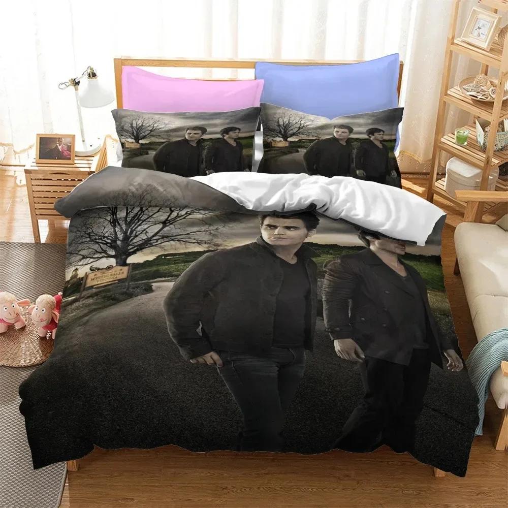 3D Printed The Vampire Diaries Bedding Set Pillowcase Duvet Cover Double Twin Full Queen King Adult Kids Bedclothes Quilt Cover