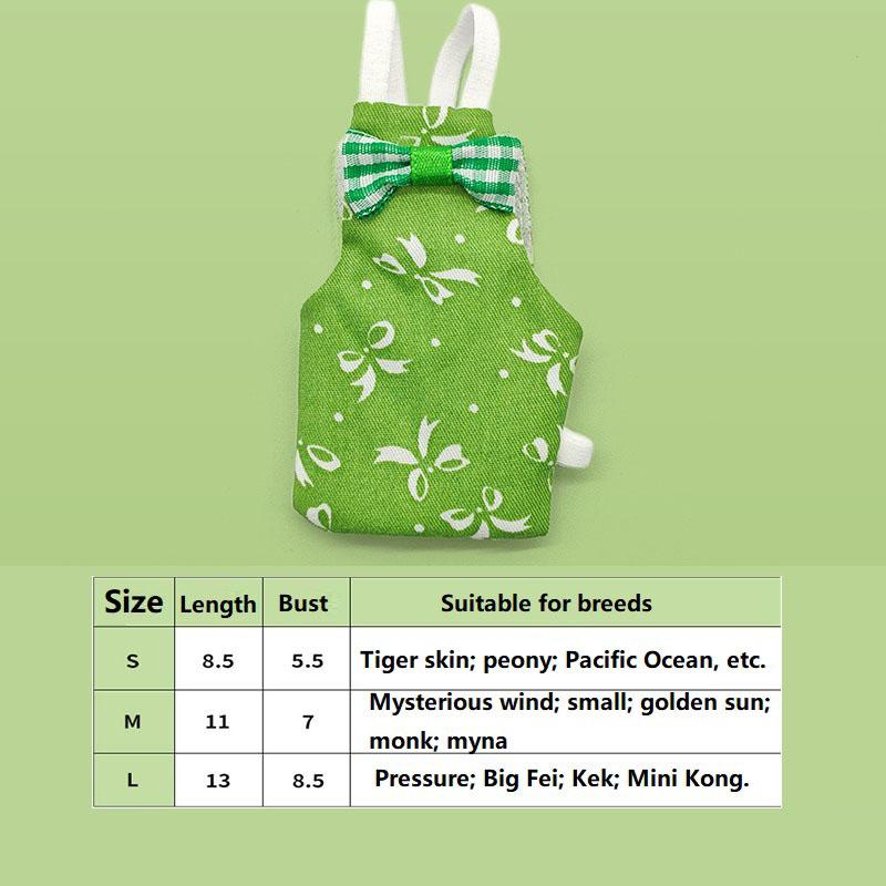 Parrot Cockatiel Pigeons Diaper Cute Bowtie Colorful Fruit Floral Washable Flight Suit for Small Medium Pet Birds NXLYP02