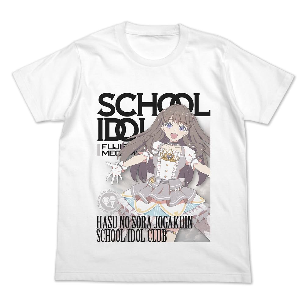 Nijigen Cospa Love Hasunozora Academy School Idol Club Fujishima Megumi Full Color Official Card Game WHITE M Size [Official] Live! Girls' T-Shirt
