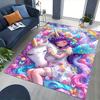 1pc Anime Unicorn Chair Mat - Fantasy Floral Office Rug with Cute Cartoon Design, Perfect for Home Decor and Gift Ideas.H052