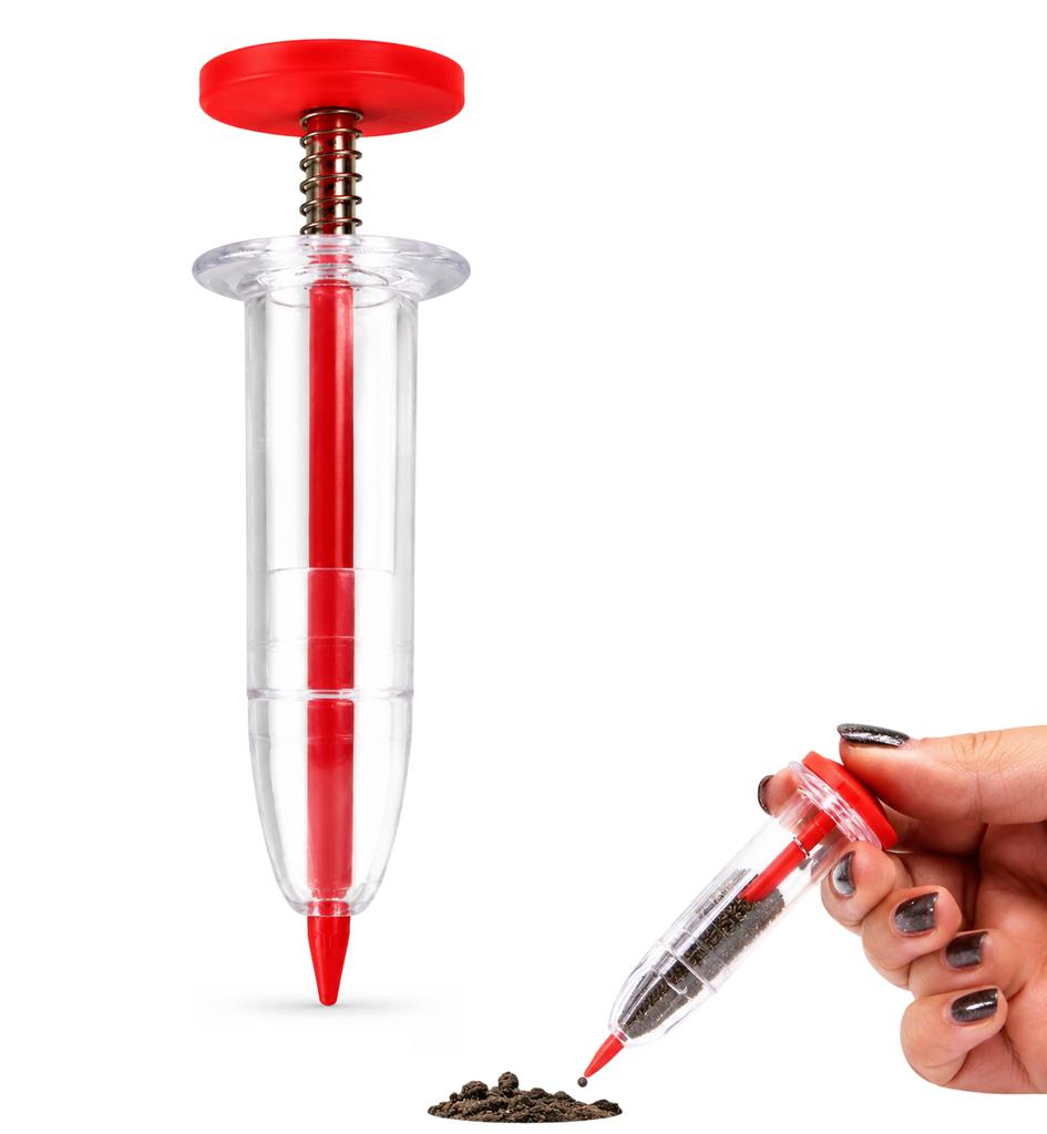 Precise hand-held precision seeder for small, fine seeds of vegetables and herbs