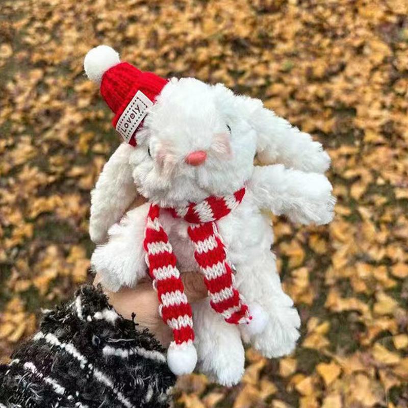 Kawaii Flauschiger Hase Schlüsselanhänger Cartoon Hase Puppe Anhänger Weicher Tier Schlüsselanhänger Niedliche Rucksack Dekoration Zubehör Geschenke