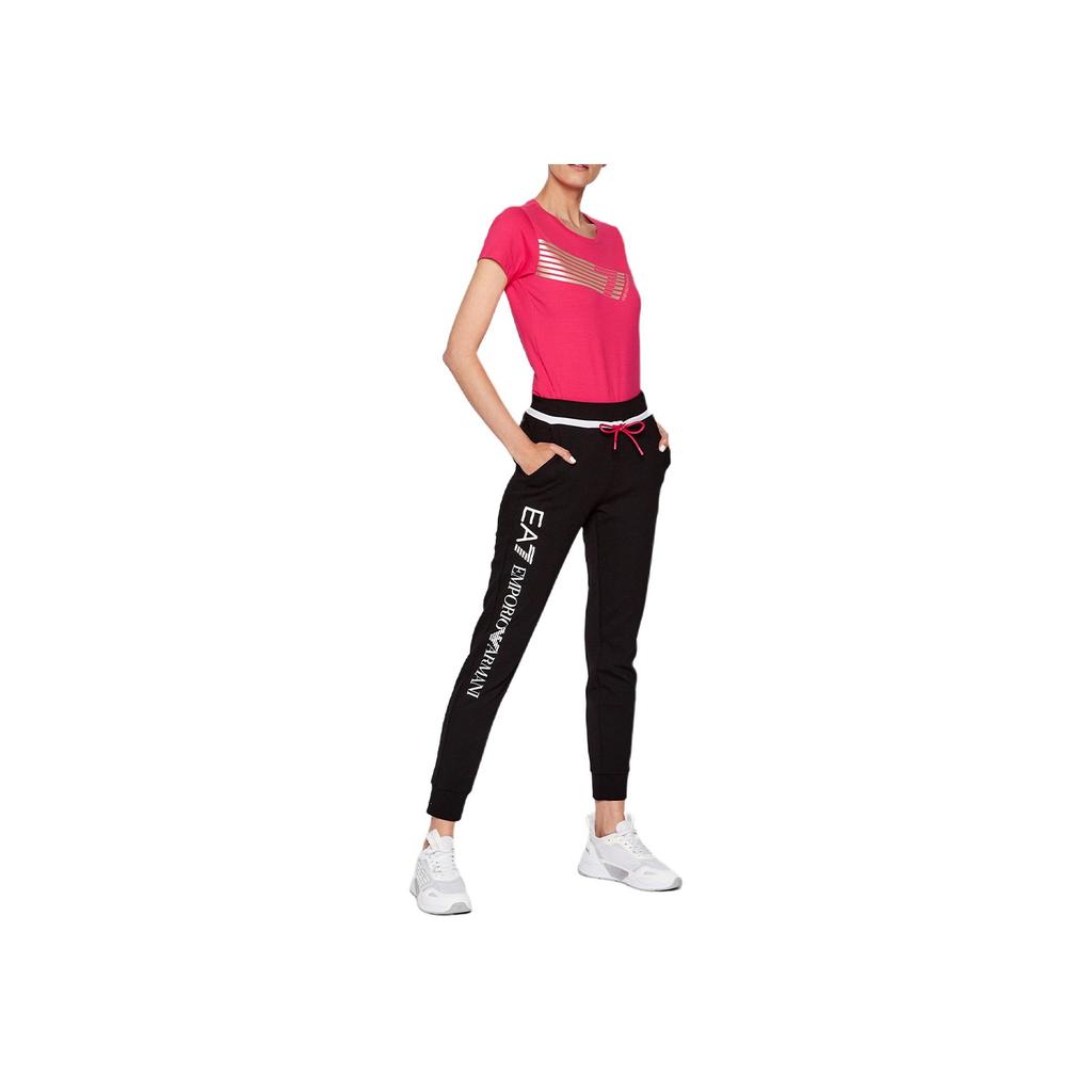 Emporio Armani FW22 EA7 Series Logo Print Casual Sports Pants Women Pants Black 3LTP55-TJCZZ-1200