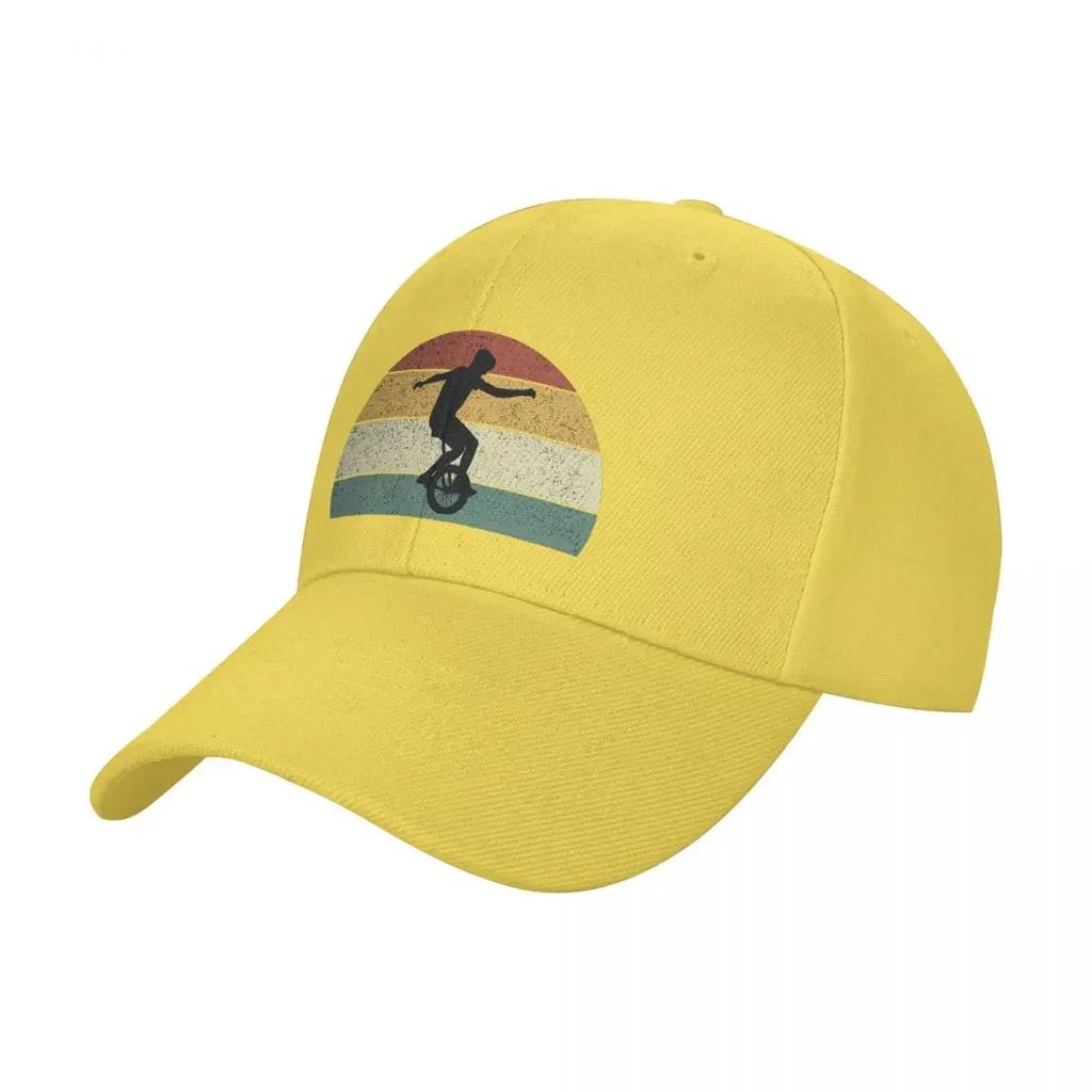Vintage Retro Unicycle Unicycle Rider Funny Unicycle Baseball Cap Trucker Hat Fashion Beach Rugby Caps For Women Unisexs