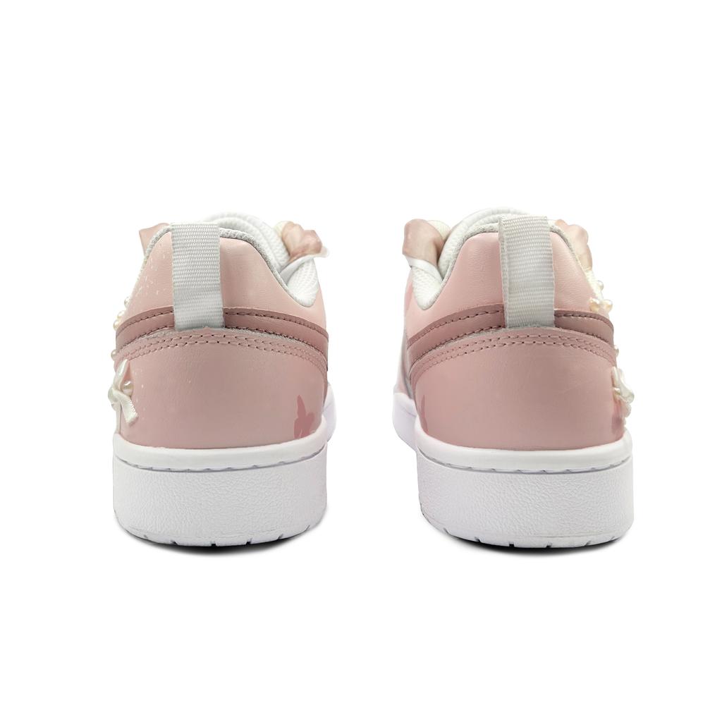 Nike Court Borough Dreamy Bowknot Low top Skateboard Shoes GS Pink White BQ5448-100(Team183-)