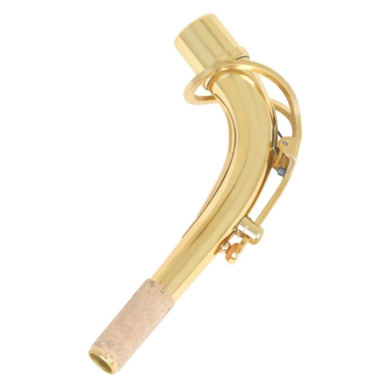 Brass Sax Necks Replacement Alto Saxophone Bend Neck with Cork Sheet Curved Neck Woodwind Instruments Accessories