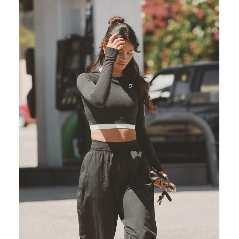 Gymshark Vital Seamless 2.0 Crop Top Black Marl B1a3d Bbf3