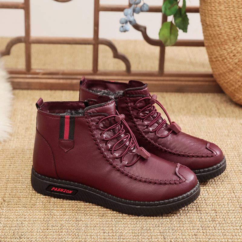 Winter new cloth shoes women's cotton shoes snow boots piled thickened waterproof non-slip middle-aged and elderly