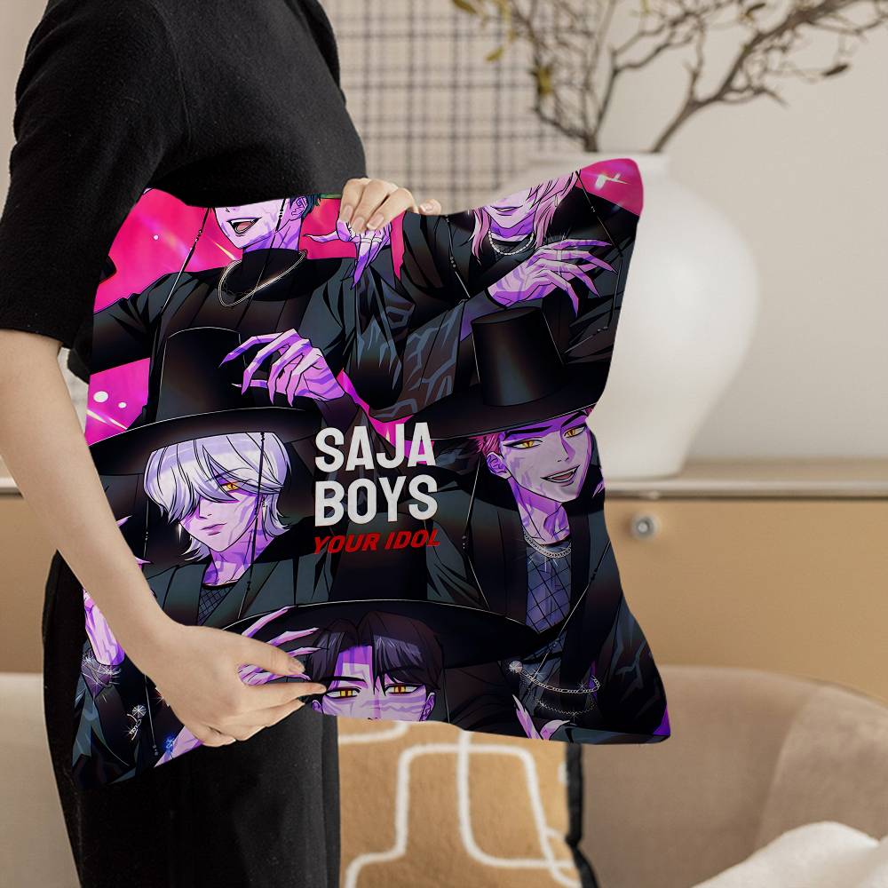 Anime KPop Saja Boys D-Demon H-Hunters Pillow Cushion Cover Pillowcase Living Room Sofa Home Decor Customized