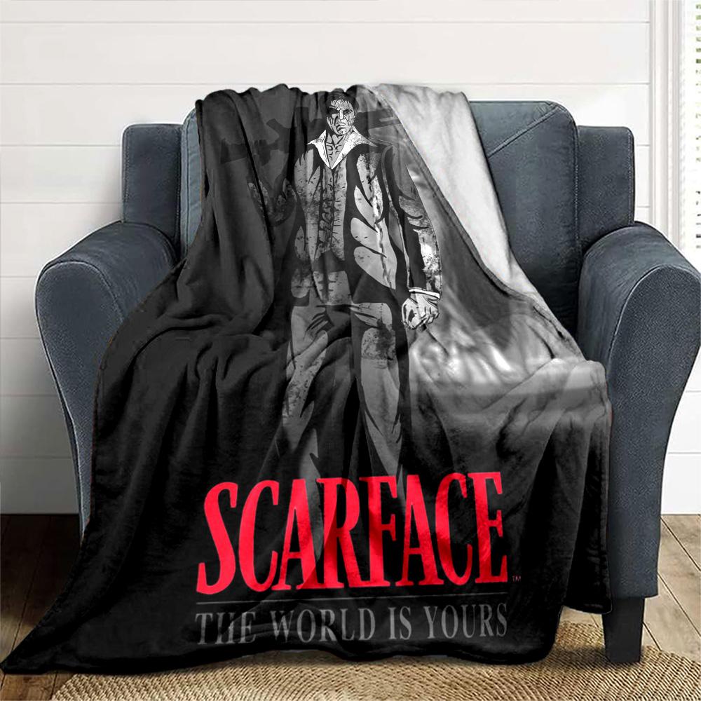 Scarface World Yours Flannel Blanket Super Soft Warm Cozy Blanket For Sofa Bed Office Travel Allseason Home Decor Gift